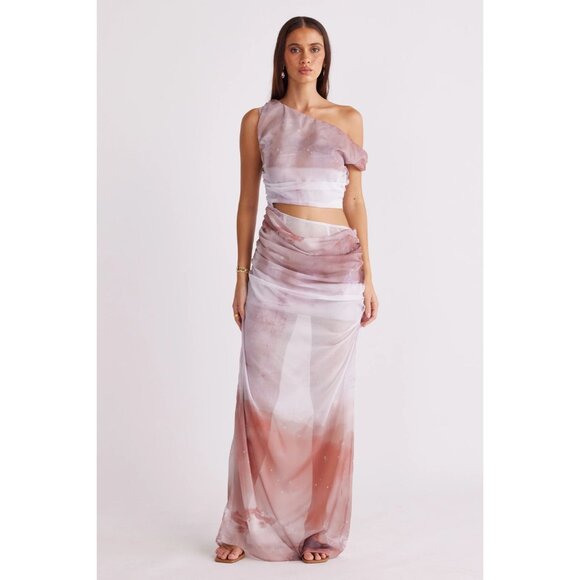 SNDYS Kilee Maxi Dress in Print Small New Womens Cut out Gown - Picture 16 of 16